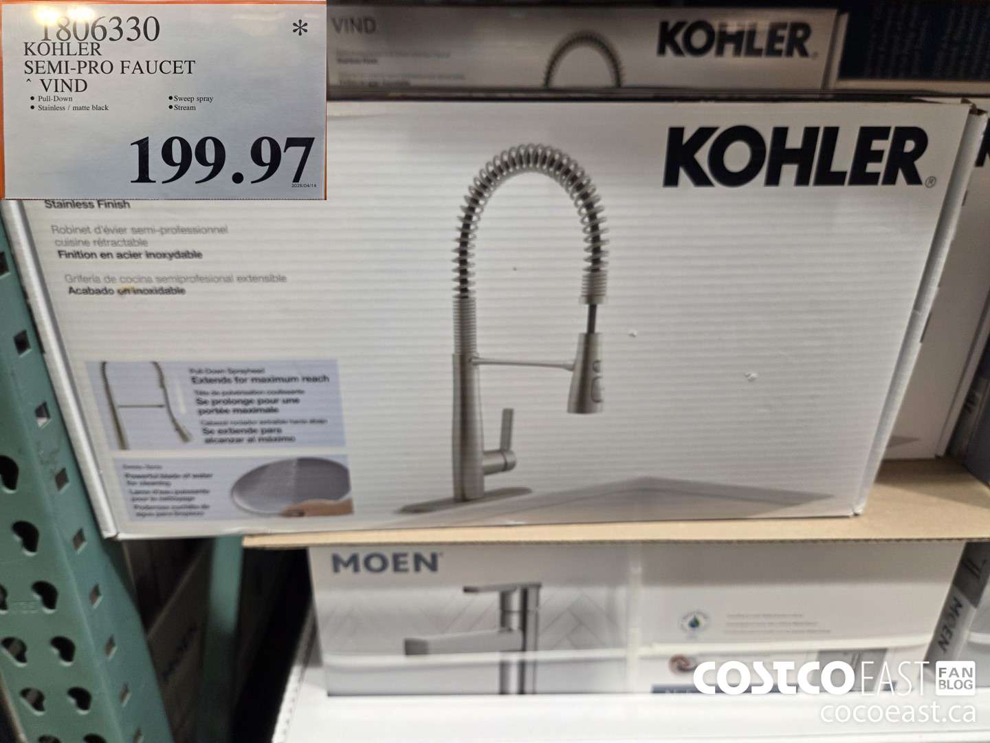 1806330 KOHLER SEMI-PRO FAUCET VIND $199.97