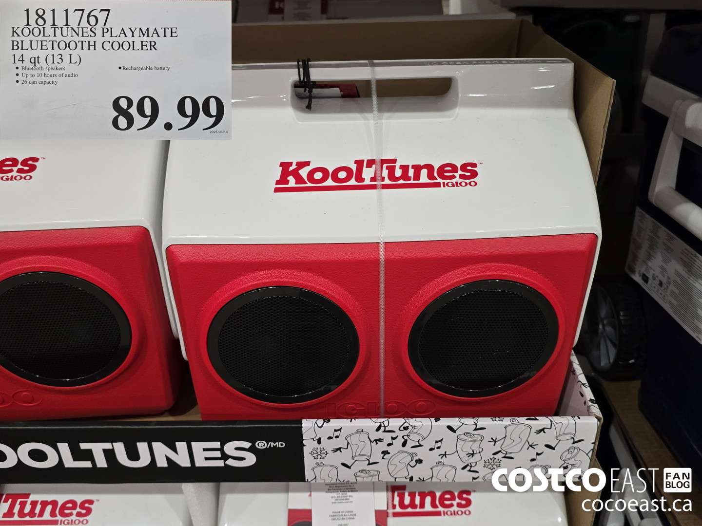 1811767 KOOLTUNES PLAYMATE BLUETOOTH COOLER 14 qt (13 L) $89.99