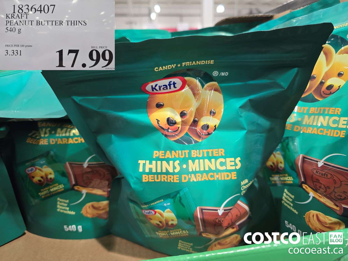 1836407 KRAFT PEANUT BUTTER THINS 540 g $17.99