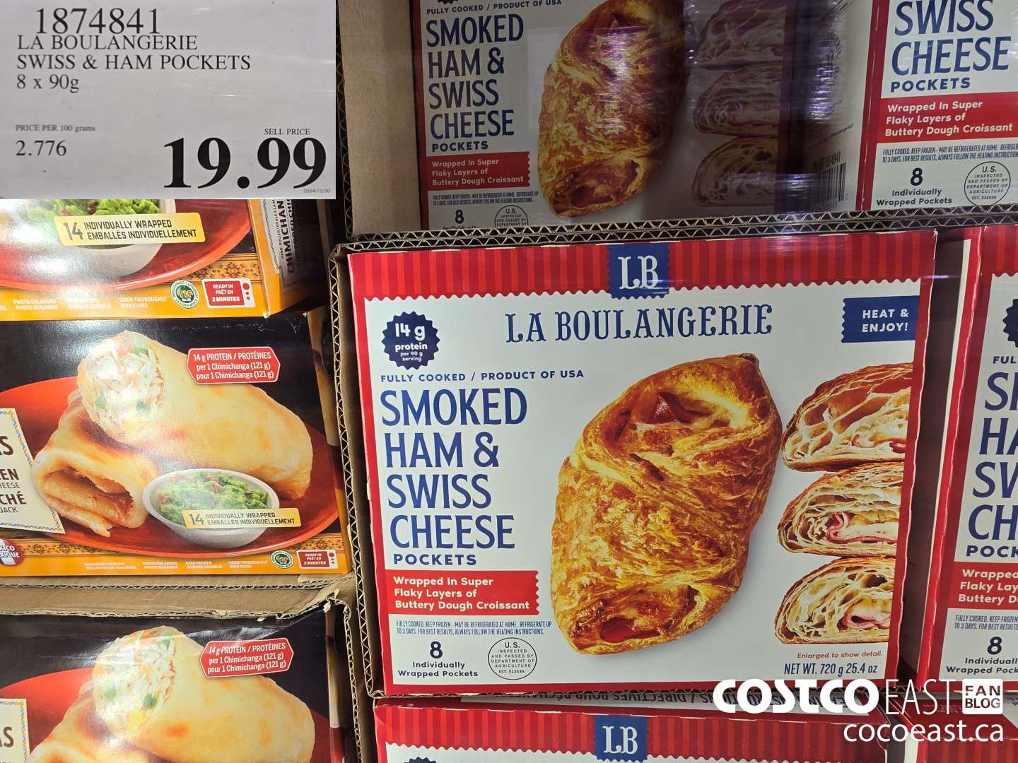 1874841 LA BOULANGERIE SWISS & HAM POCKETS 8 x 90g $19.99