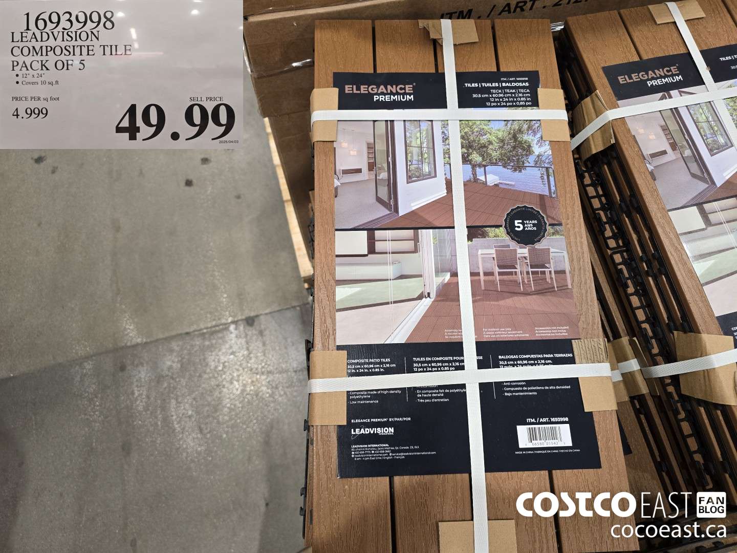 1693998 LEADVISION COMPOSITE TILE PACK OF 5 $49.99