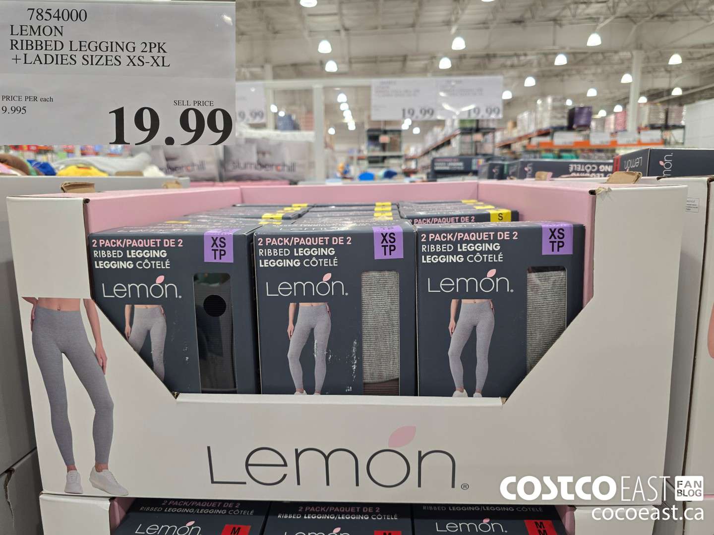 7854000 LEMON RIBBED LEGGING 2PK + LADIES SIZES XS-XL $19.99