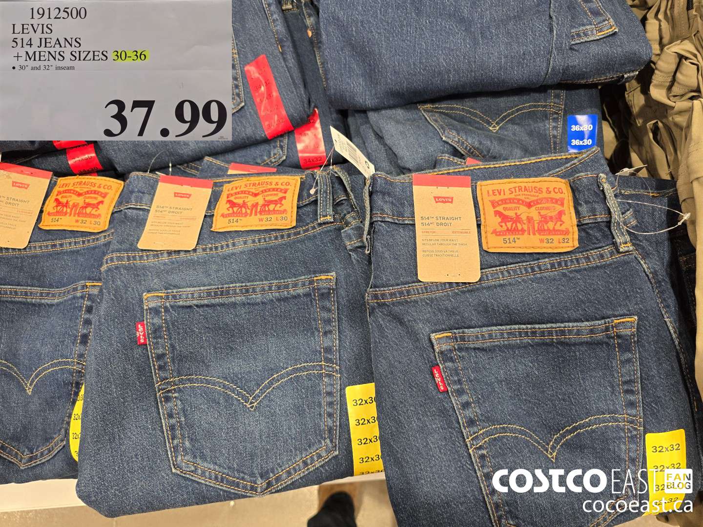1912500 LEVIS 514 JEANS +MENS SIZES 30-36 $37.99