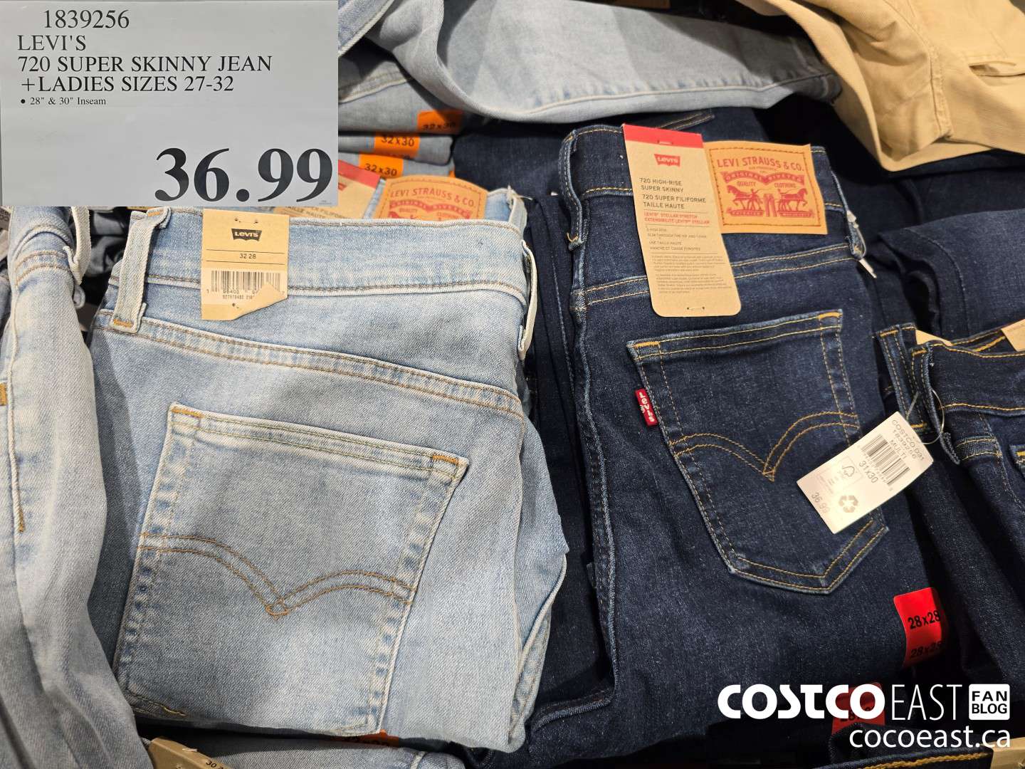 1839256 LEVIS 720 SUPER SKINNY JEAN +LADIES SIZES 27-32 $36.99