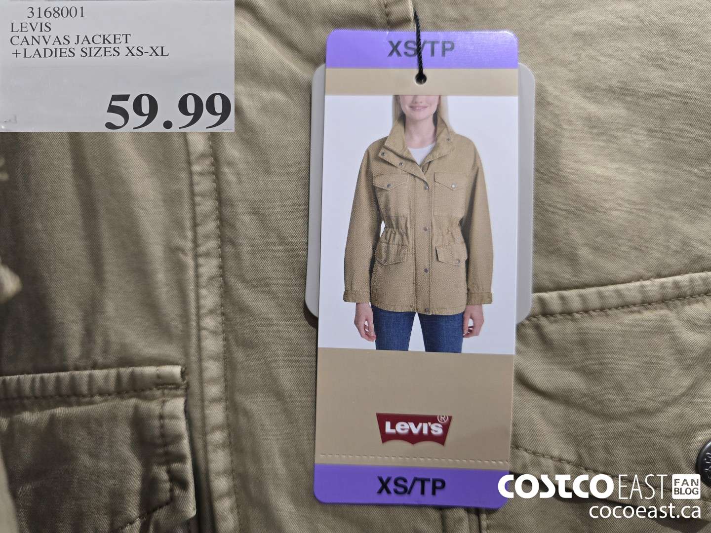 3168001 LEVIS CANVAS JACKET +LADIES SIZES XS-XL $59.99