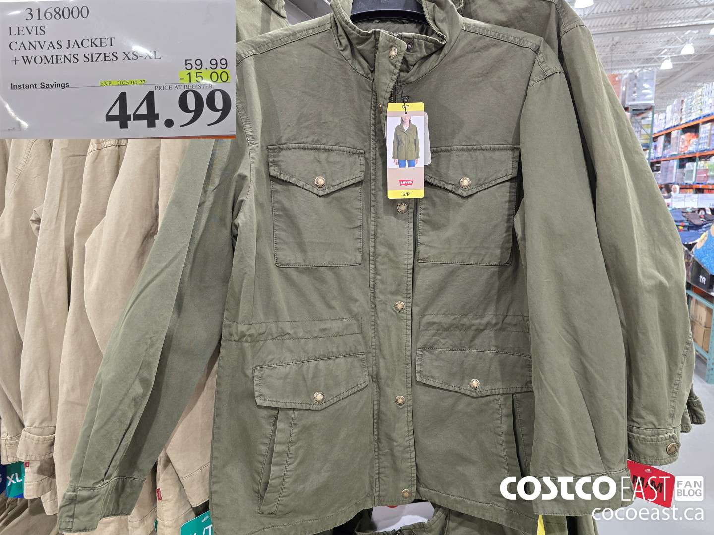 3168000 LEVIS CANVAS JACKE! + WOMENS SIZES XS-XL ($15.00 INSTANT SAVINGS EXPIRES ON 2025-04-27) $44.99