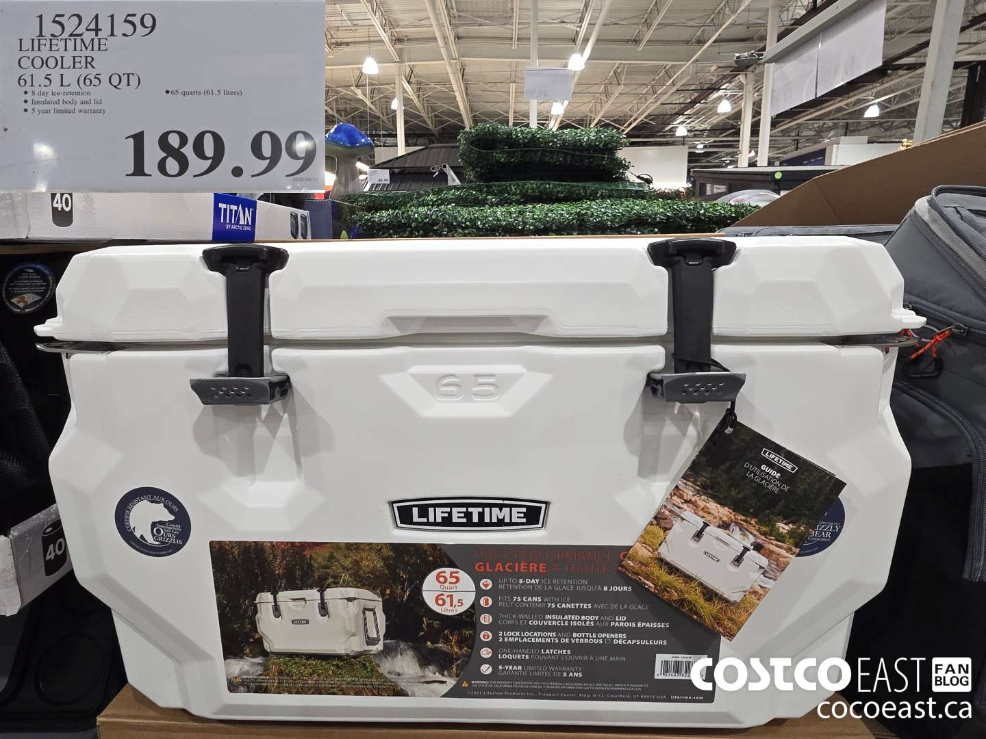 1524159 LIFETIME COOLER 61.5 L (65 QT) $189.99