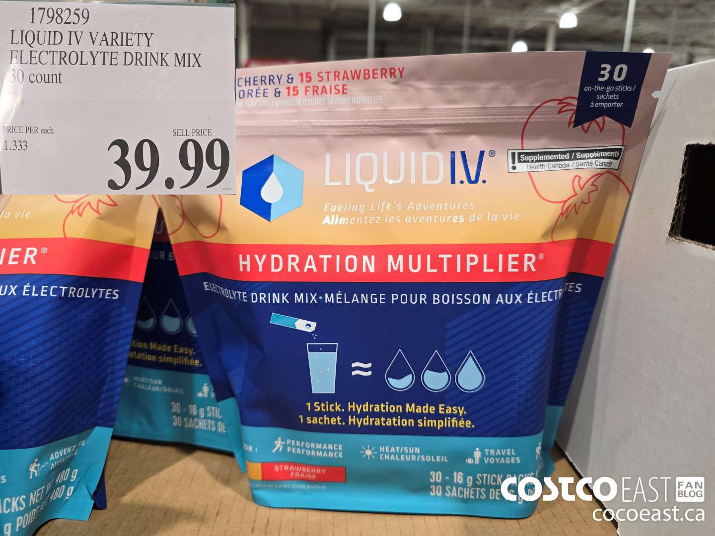 1798259 LIQUID IV VARIETY ELECTROLYTE DRINK MIX 30 count $39.99