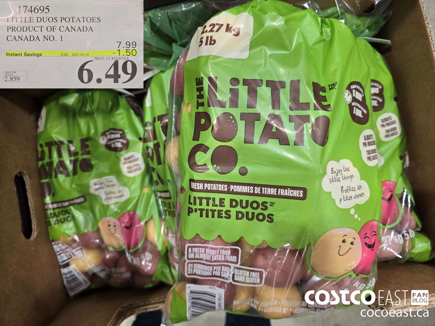 174695 LITTLE DUOS POTATOES PRODUCT OF CANADA CANADA NO.1 ($1.50 INSTANT SAVINGS EXPIRES ON 2025-04-19) $6.49