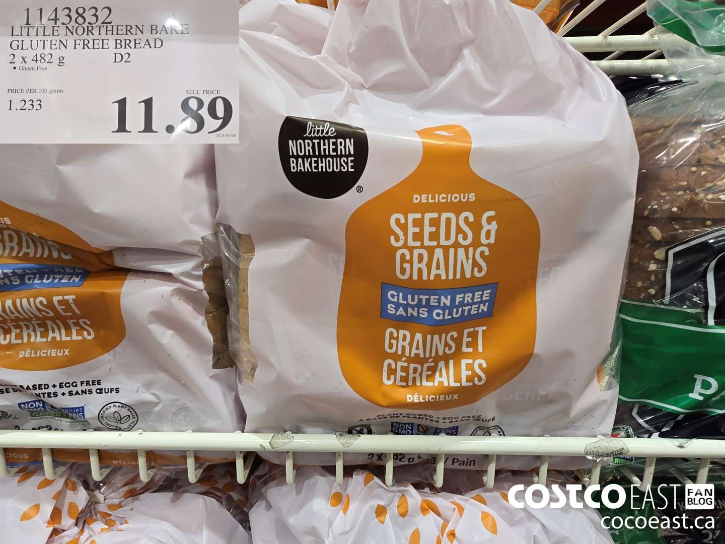 1143832 LITTLE NORTHERN BAKE GLUTEN FREE BREAD 2 x 482 g $11.89