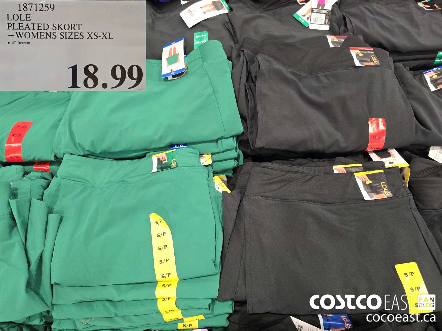 1871259 LOLE PLEATED SKORT +WOMENS SIZES XS-XL $18.99