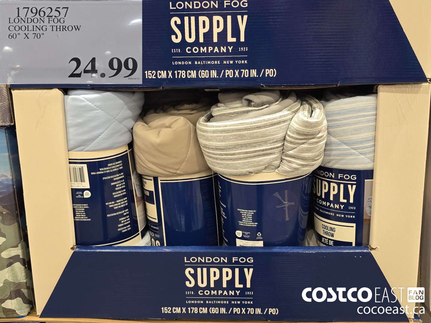 196257 LONDON FOG COOLING THROW 60