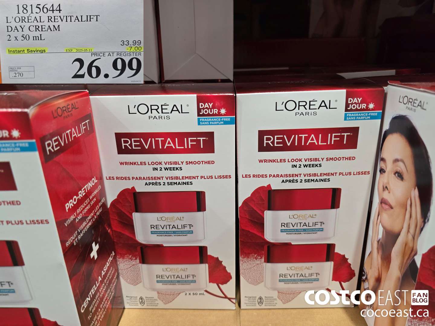 1815644 L'OREAL REVITALIFT DAY CREAM 2x50 mL ($7.00 INSTANT SAVINGS EXPIRES ON 2025-05-11) $26.99