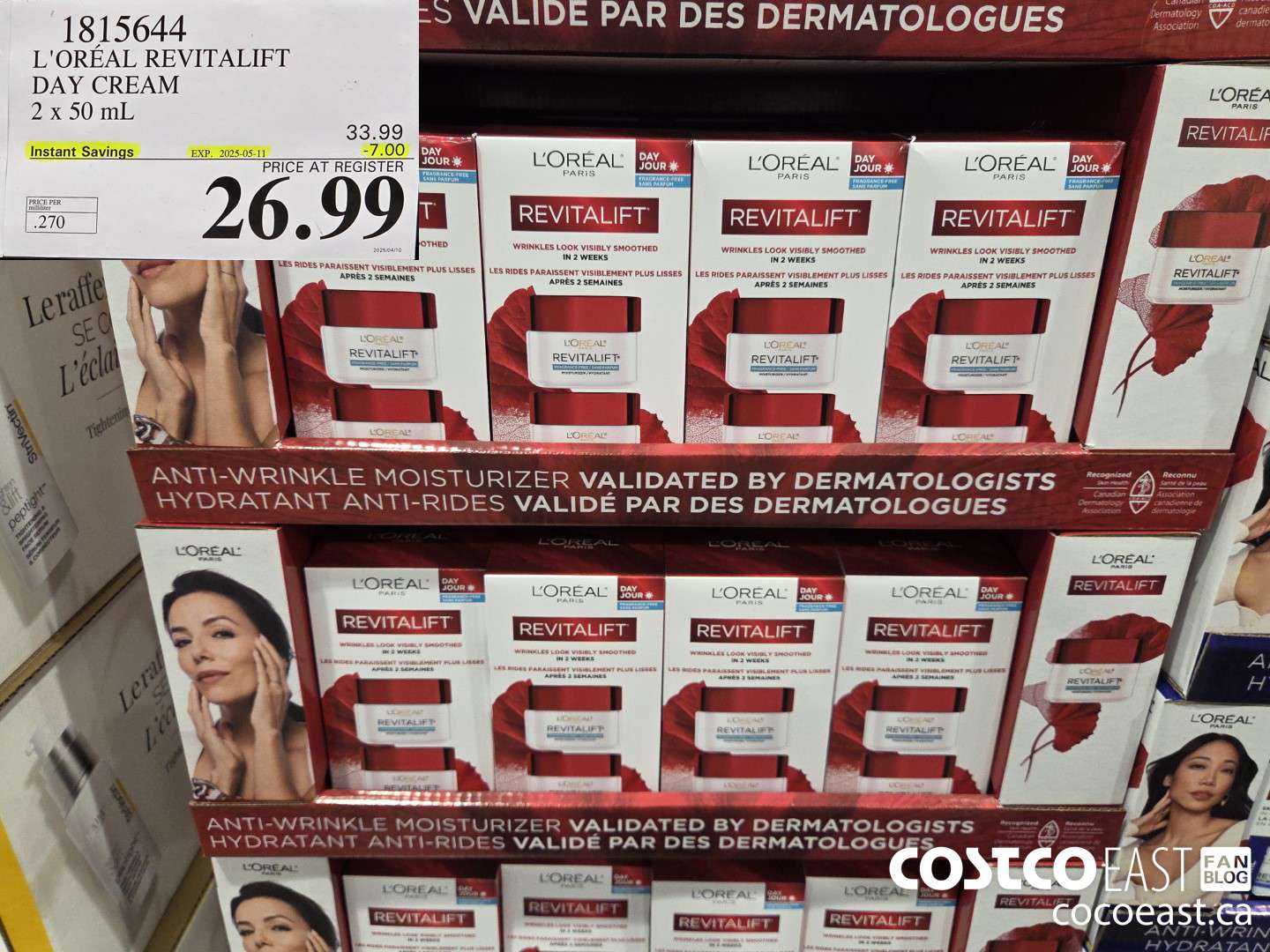 1815644 L'OREAL REVITALIFT DAY CREAM 2x50 mL ($7.00 INSTANT SAVINGS EXPIRES ON 2025-05-11) $26.99
