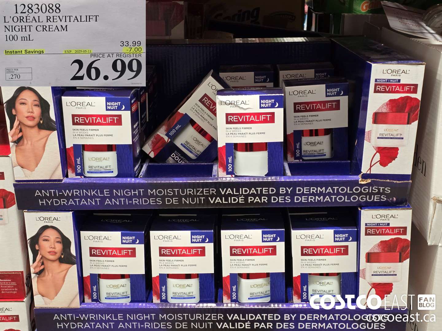 1283088 L'OREAL REVITALIFT NIGHT CREAM 100 mL ($7.00 INSTANT SAVINGS EXPIRES ON 2025-05-11) $26.99