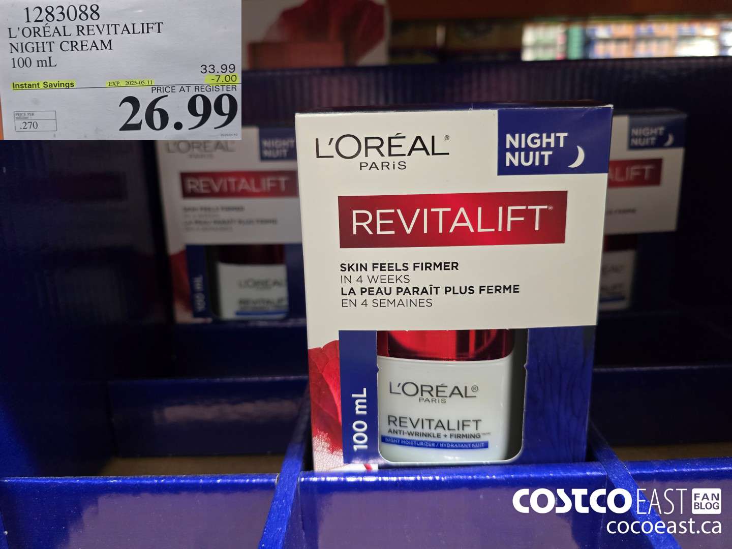 1283088 L'OREAL REVITALIFT NIGHT CREAM 100 mL ($7.00 INSTANT SAVINGS EXPIRES ON 2025-05-11) $26.99