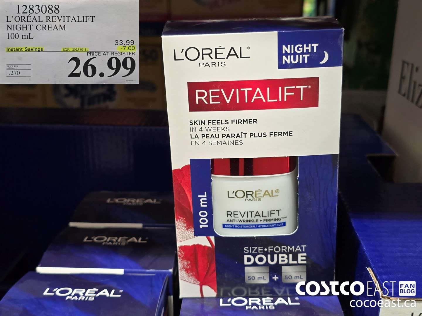 1283088 L'OREAL REVITALIFT NIGHT CREAM 100 mL ($7.00 INSTANT SAVINGS EXPIRES ON 2025-05-11) $26.99