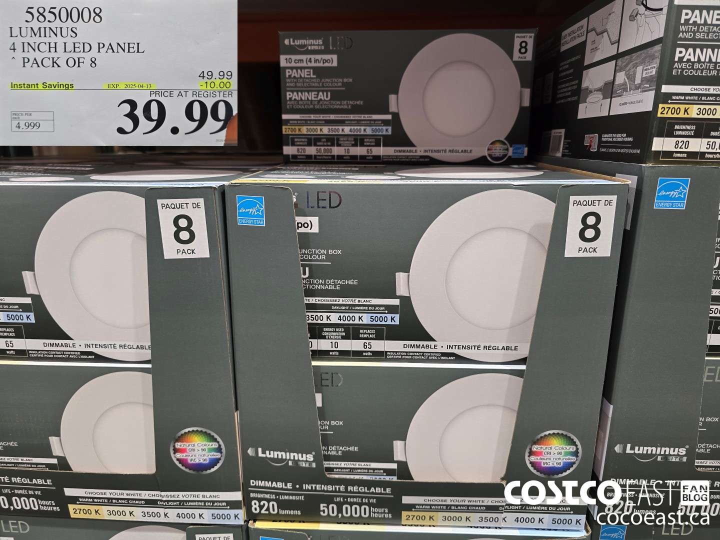 5850008 LUMINUS 4 INCH LED PANEL PACK OE 8 ($10.00 INSTANT SAVINGS EXPIRES ON 2025-04-13) $39.99