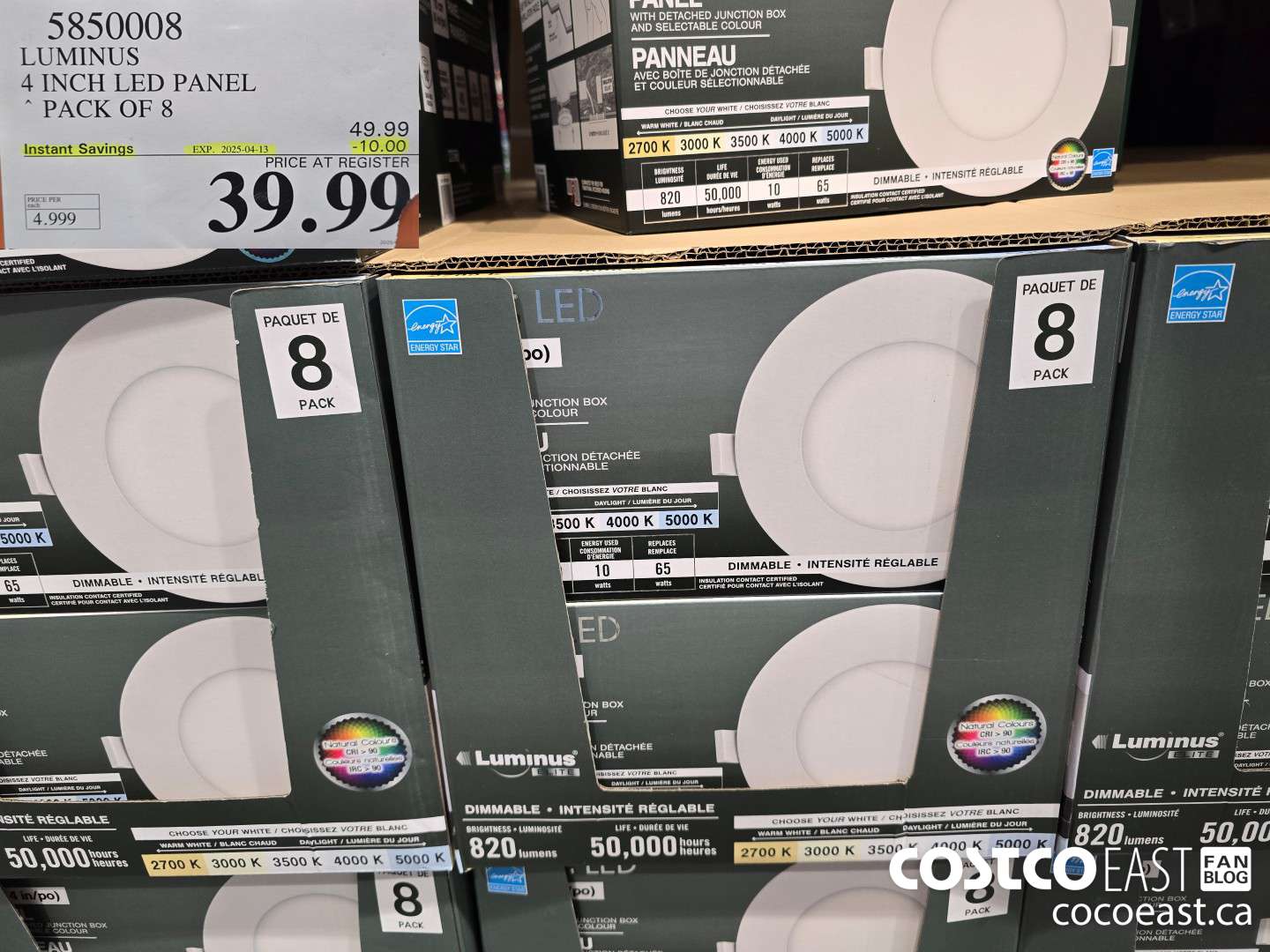 5850008 LUMINUS 4 INCH LED PANEL PACK OE 8 ($10.00 INSTANT SAVINGS EXPIRES ON 2025-04-13) $39.99