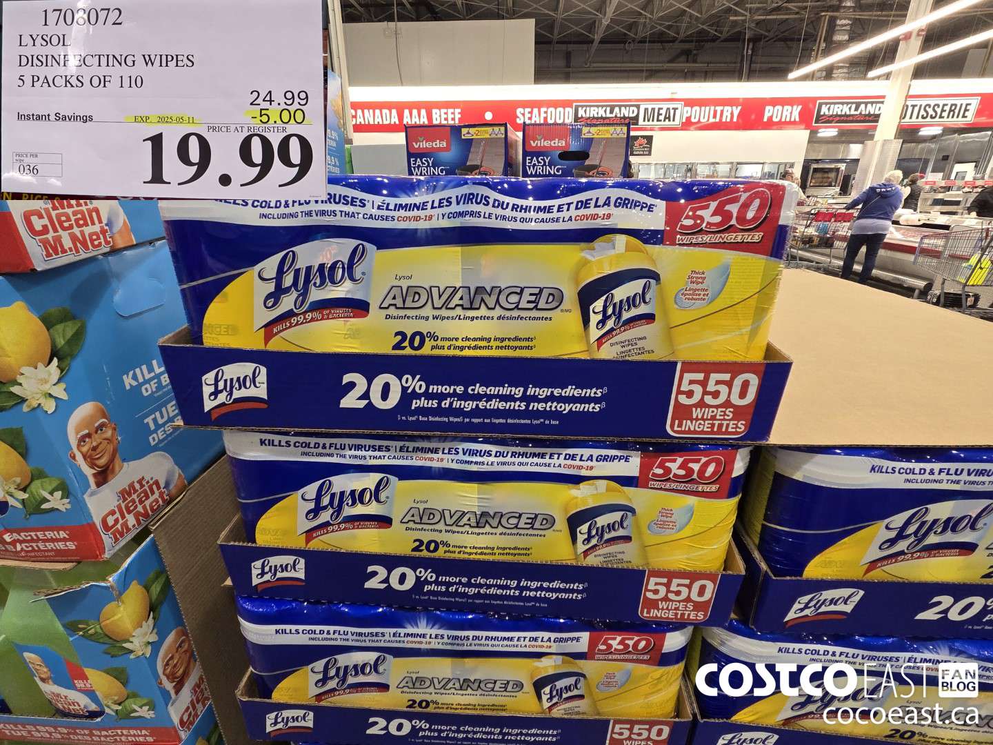 1708072 LYSOL DISINFECTING WIPES 5 PACKS OF 110 ($5.00 INSTANT SAVINGS EXPIRES ON 2025-05-11) $19.99