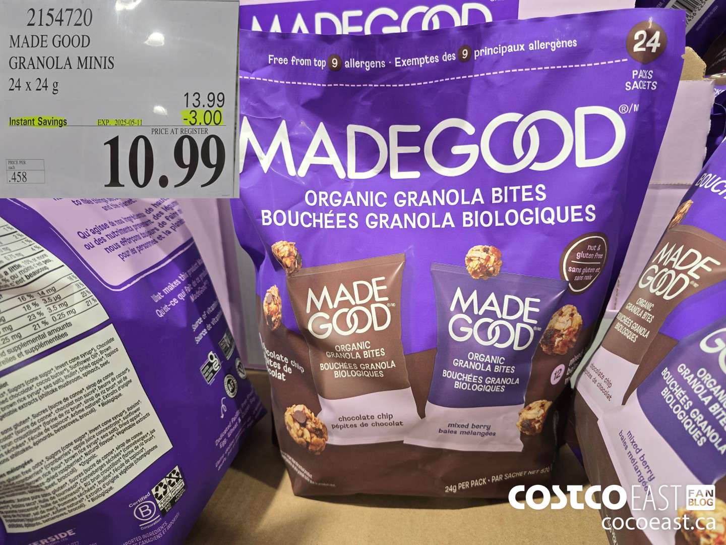 2154720 MADE GOOD GRANOLA MINIS 24x24g ($3.00 INSTANT SAVINGS EXPIRES ON 2025-05-11) $10.99