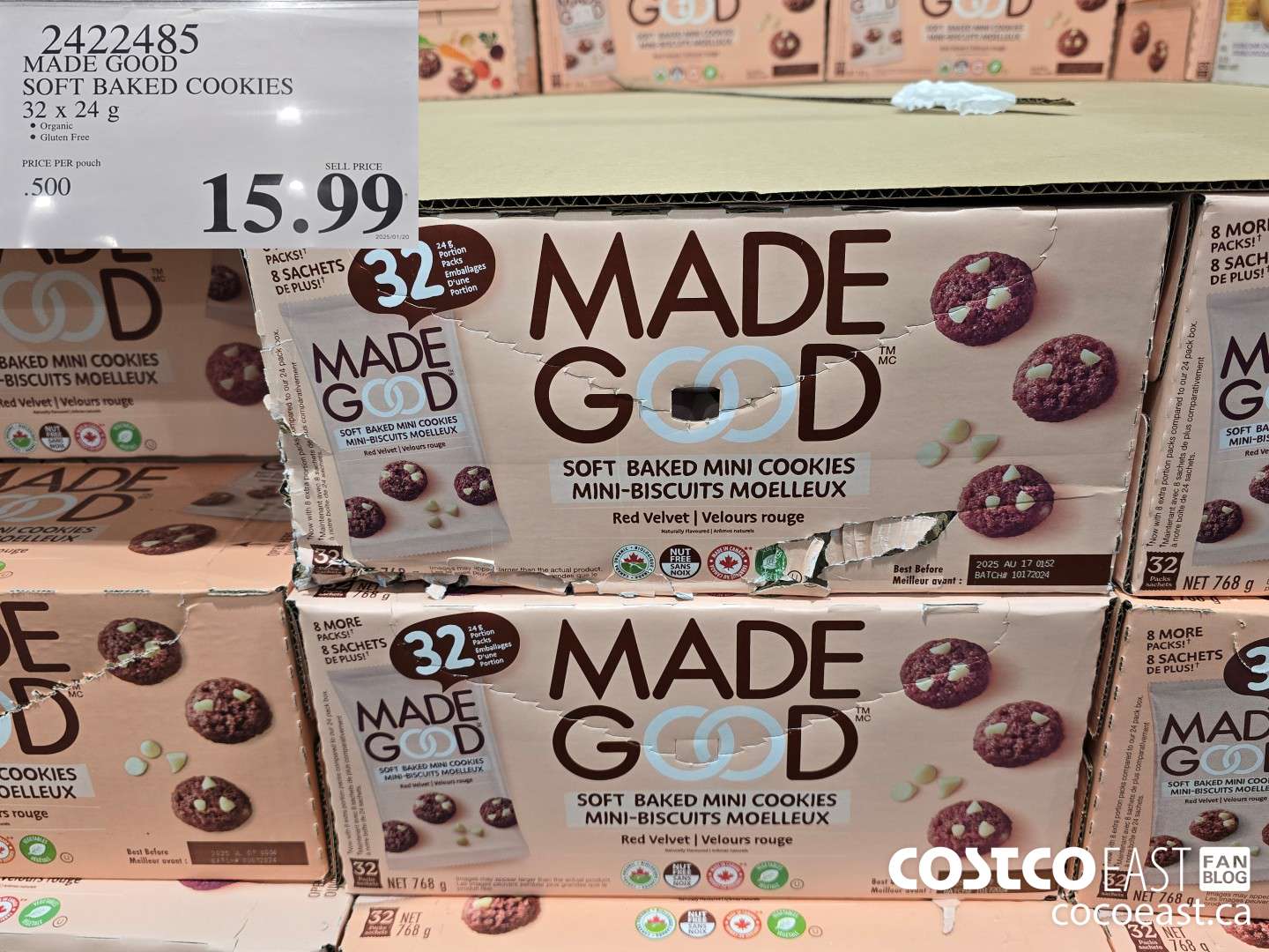 2422485 MADE GOOD SOFT BAKED COOKIES 32 x 24G $15.99