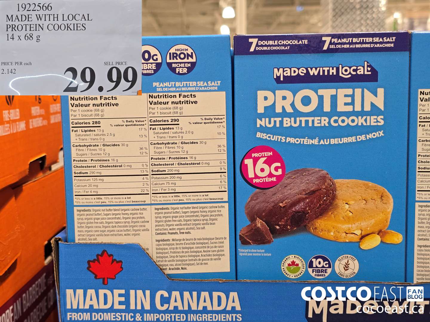 1922566 MADE WITH LOCAL PROTEIN COOKIES 14 x 68 g $29.99