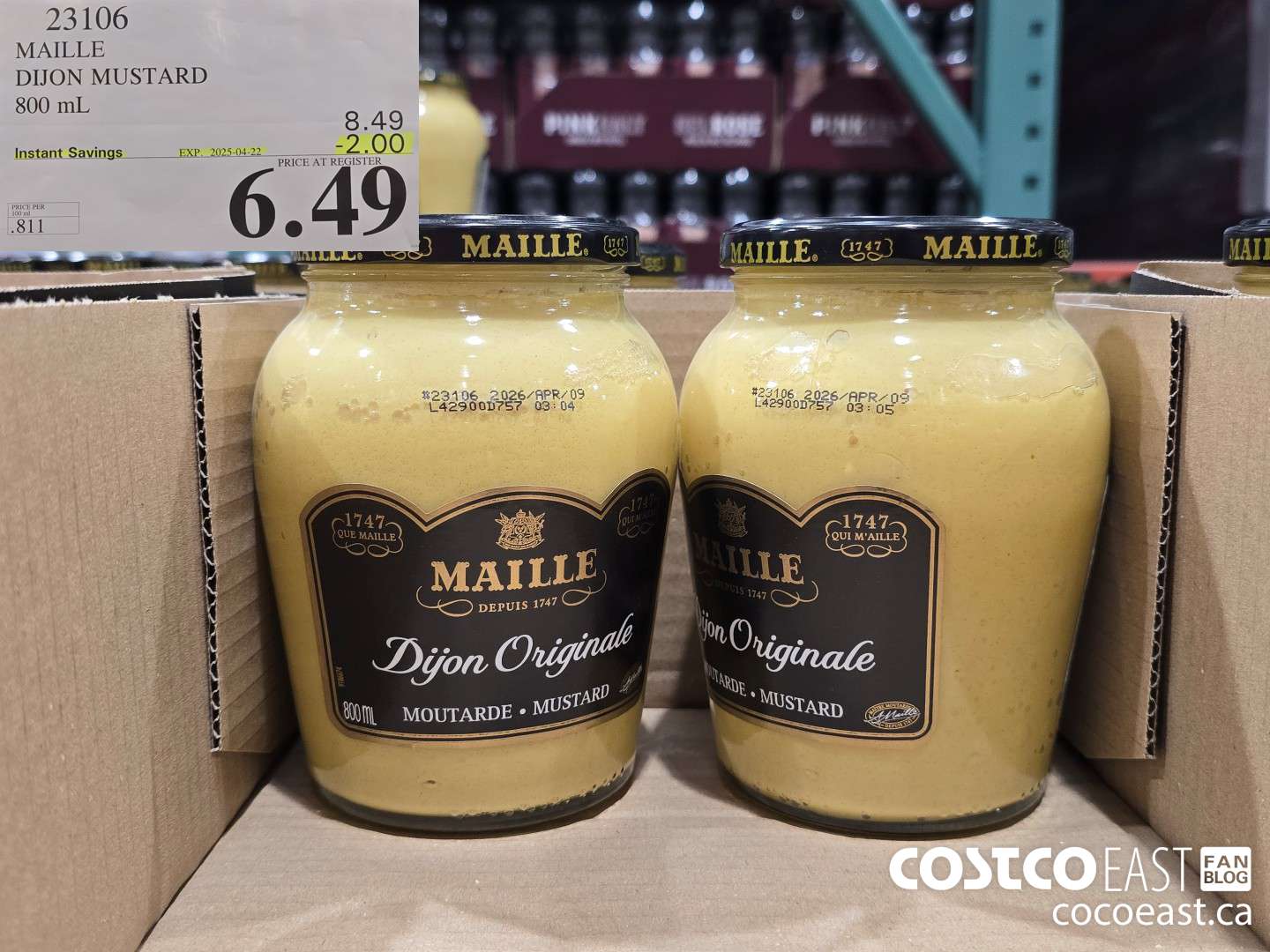 23106 MAILLE DIJON MUSTARD 800 ML ($2.00 INSTANT SAVINGS EXPIRES ON 2025-04-22) $6.49