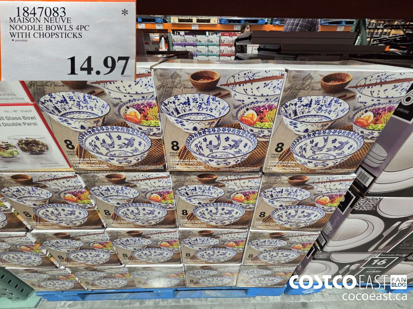 1847083 MAISON NEUVE NOODLE BOWLS 4PC WITH CHOPSTICKS $14.97