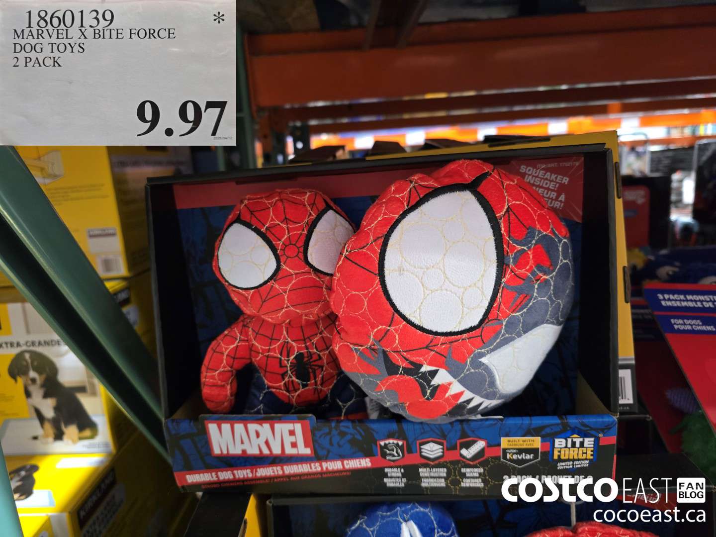 1860139 MARVEL X BITE FORCE DOG TOYS 2 PACK $9.97