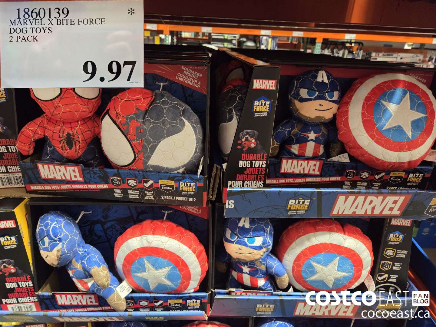 1860139 MARVEL X BITE FORCE DOG TOYS 2 PACK $9.97