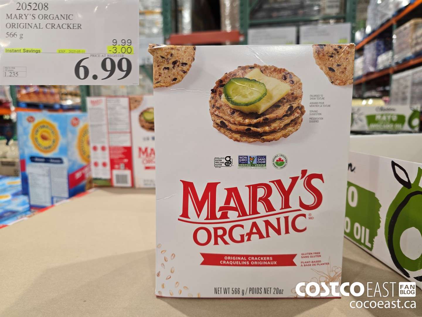 205208 MARY'S ORGANIC ORIGINAL CRACKER 566 G ($3.00 INSTANT SAVINGS EXPIRES ON 2025-05-11) $6.99