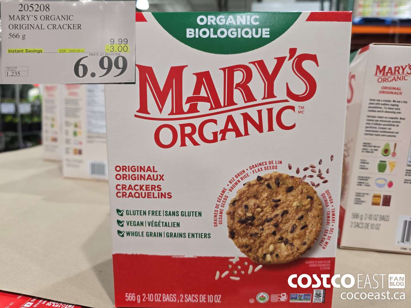 205208 MARY'S ORGANIC ORIGINAL CRACKER 566 G ($3.00 INSTANT SAVINGS EXPIRES ON 2025-05-11) $6.99