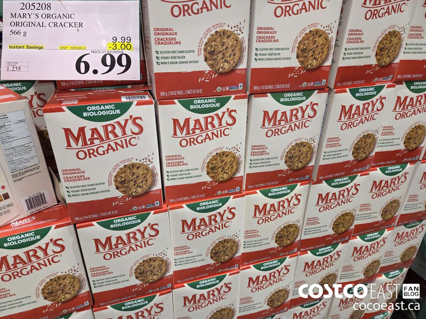 205208 MARY'S ORGANIC ORIGINAL CRACKER 566 G ($3.00 INSTANT SAVINGS EXPIRES ON 2025-05-11) $6.99