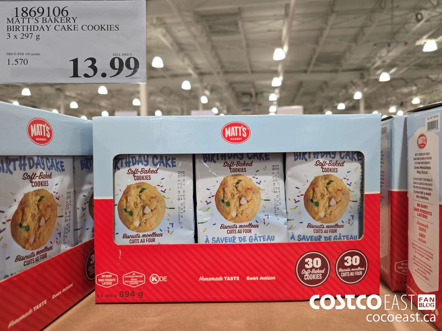 1869106 MATT'S BAKER BIRTHDAY CAKE COOKIES 3 X 297 G $13.99