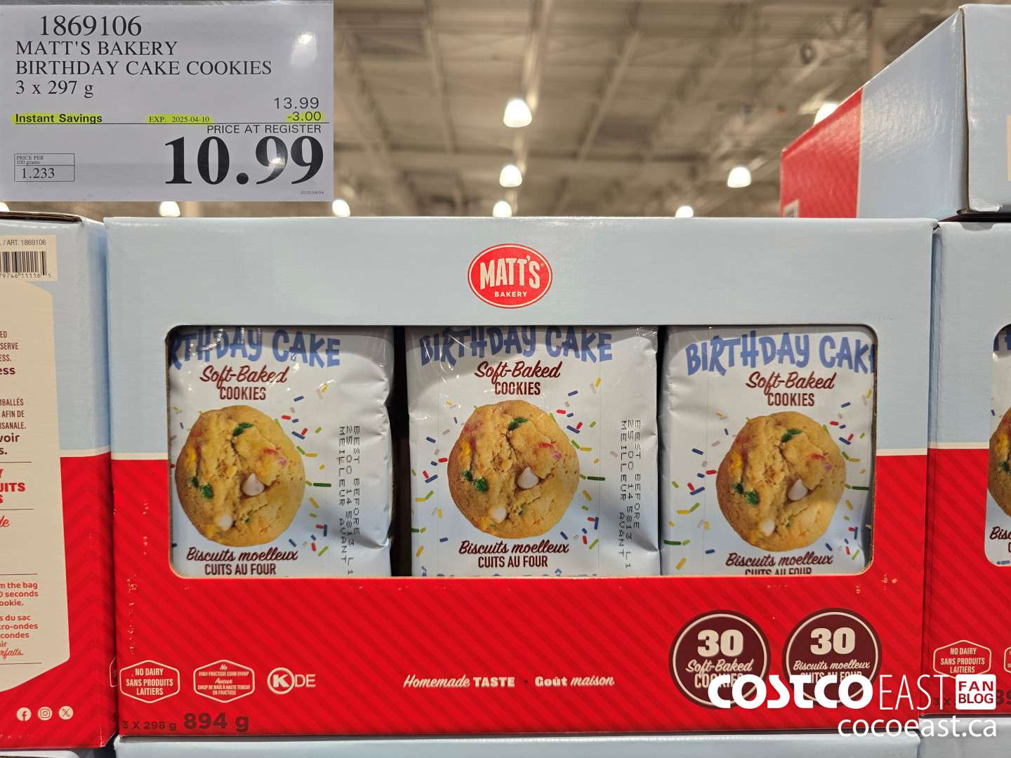 1869106 MATT'S BAKER BIRTHDAY CAKE COOKIES 3 X 297 G ($3.00 INSTANT SAVINGS EXPIRES ON 2025-04-10) $10.99
