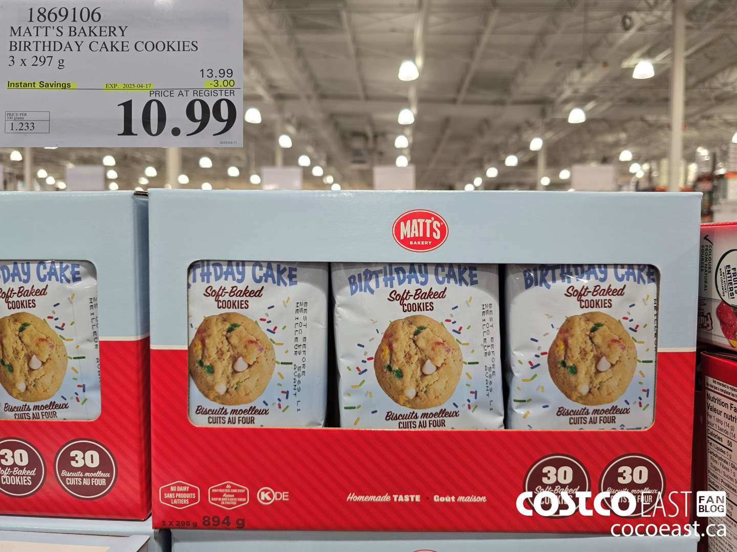 1869106 MATT'S BAKER BIRTHDAY CAKE COOKIES 3 X 297 G ($3.00 INSTANT SAVINGS EXPIRES ON 2025-04-17) $10.99