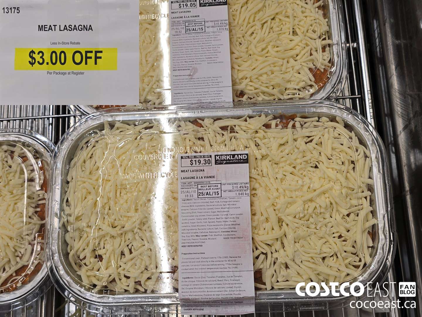 13175 MEAT LASAGNA ($3.00 INSTANT SAVINGS)