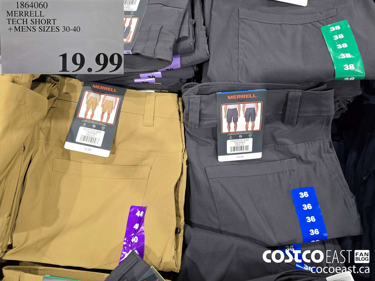 1864060 MERRELL TECH SHORT +MENS SIZES 30-40 $19.99