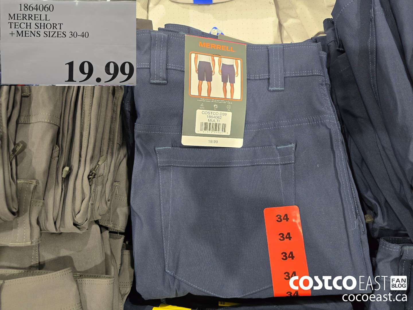 1864060 MERRELL TECH SHORT +MENS SIZES 30-40 $19.99