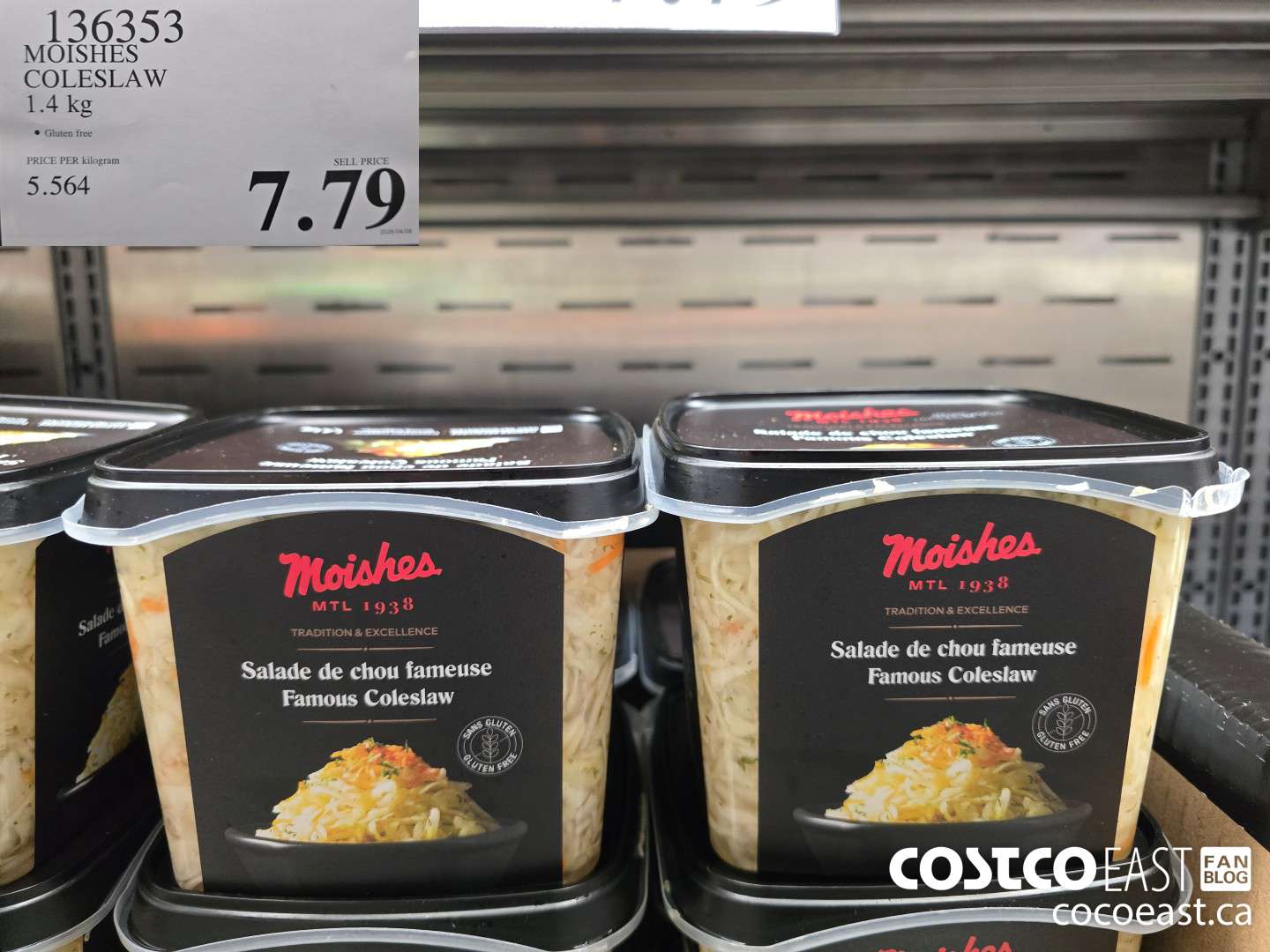 136353 MOISHES COLESLAW 1.4 KG $7.79