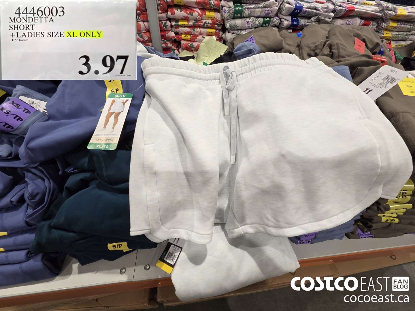 4446003 MONDETTA SHORT LADIES SIZE XL ONLY  $3.97