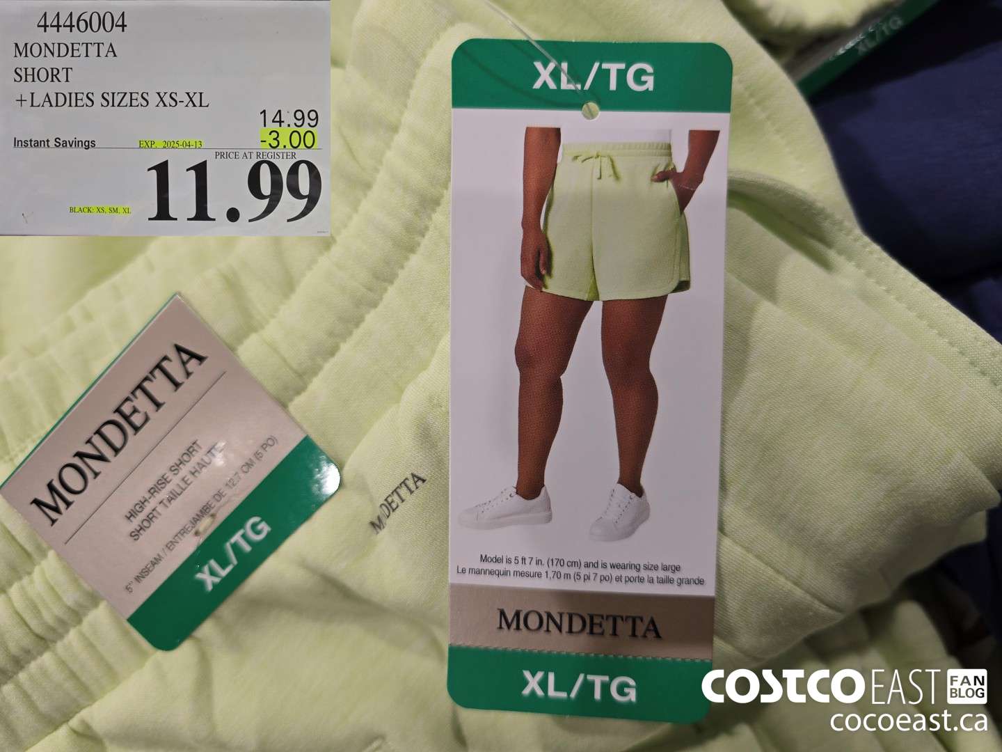4446004 MONDETTA SHORT + LADIES SIZES XS-XL ($3.00 INSTANT SAVINGS EXPIRES ON 2025-04-13) $11.99