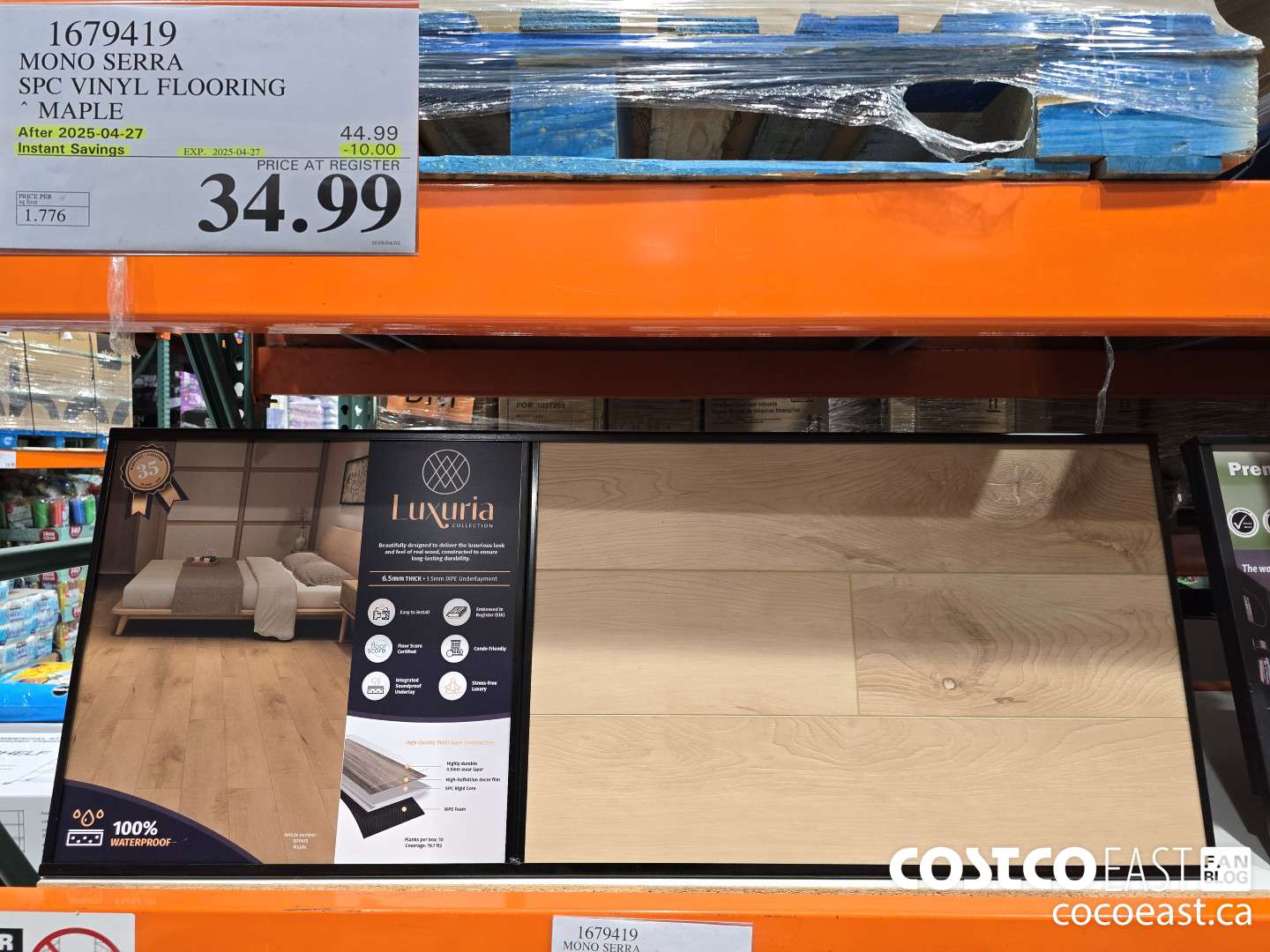 1679419 MONO SERRA SPC VINYL FLOORING MAPLE ($10.00 INSTANT SAVINGS EXPIRES ON 2025-04-27) $34.99