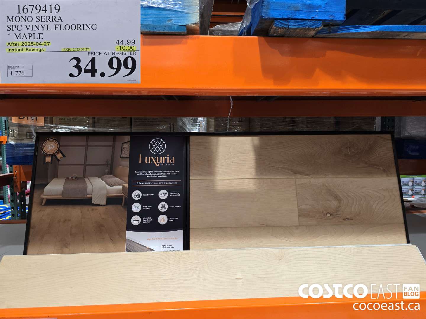 1679419 MONO SERRA SPC VINYL FLOORING MAPLE ($10.00 INSTANT SAVINGS EXPIRES ON 2025-04-27) $34.99