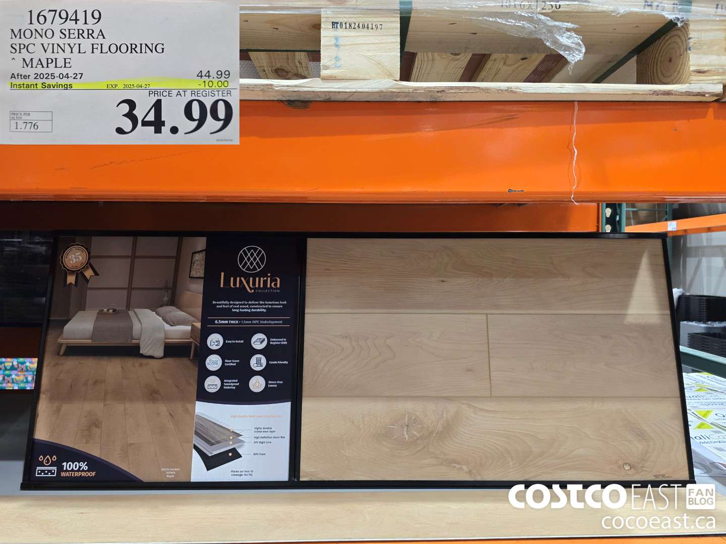 1679419 MONO SERRA SPC VINYL FLOORING MAPLE ($10.00 INSTANT SAVINGS EXPIRES ON 2025-04-27) $34.99