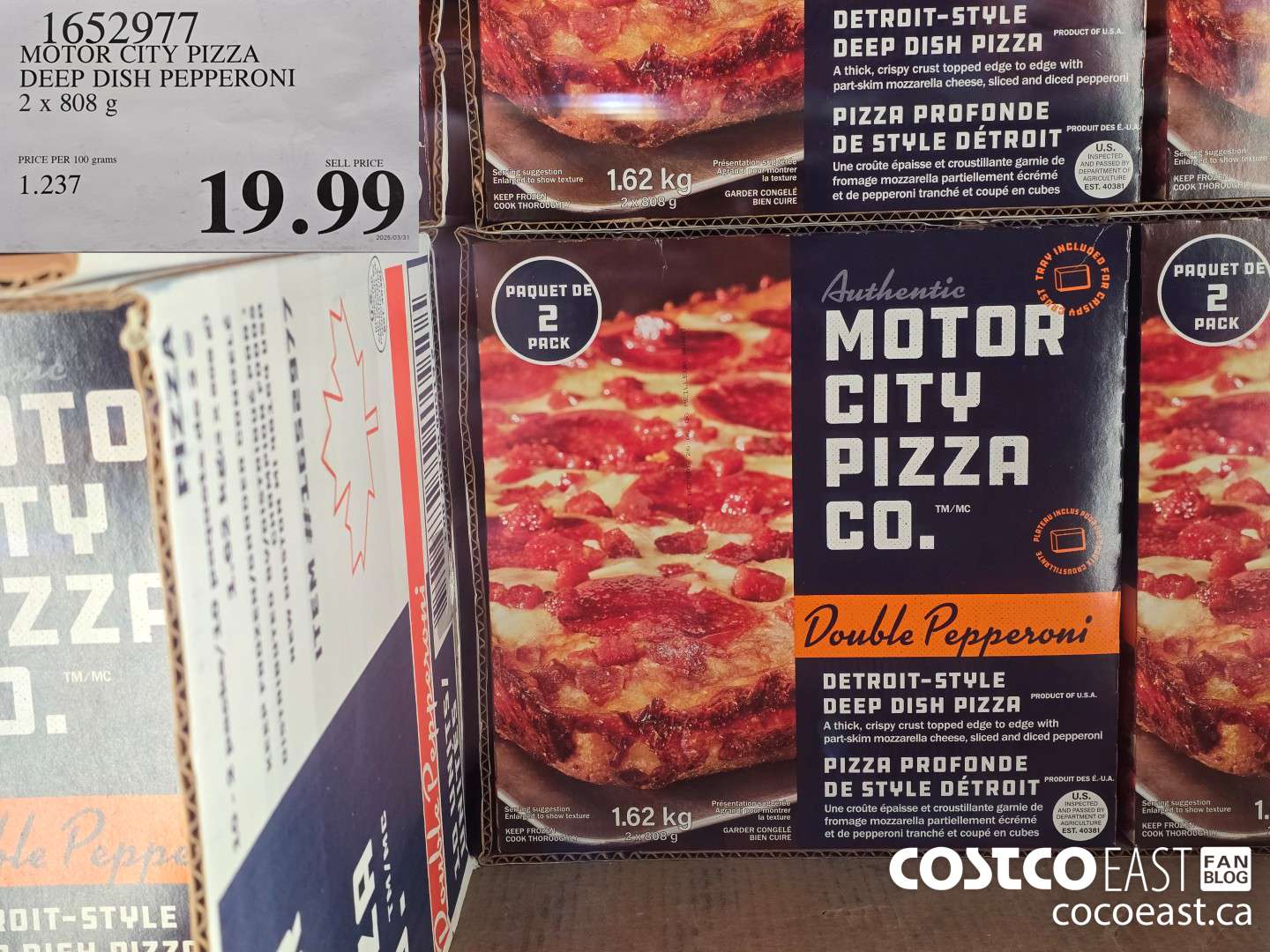 1652977 MOTOR CITY PIZZA DEEP DISH PEPPERONI 2 X 808G $19.99