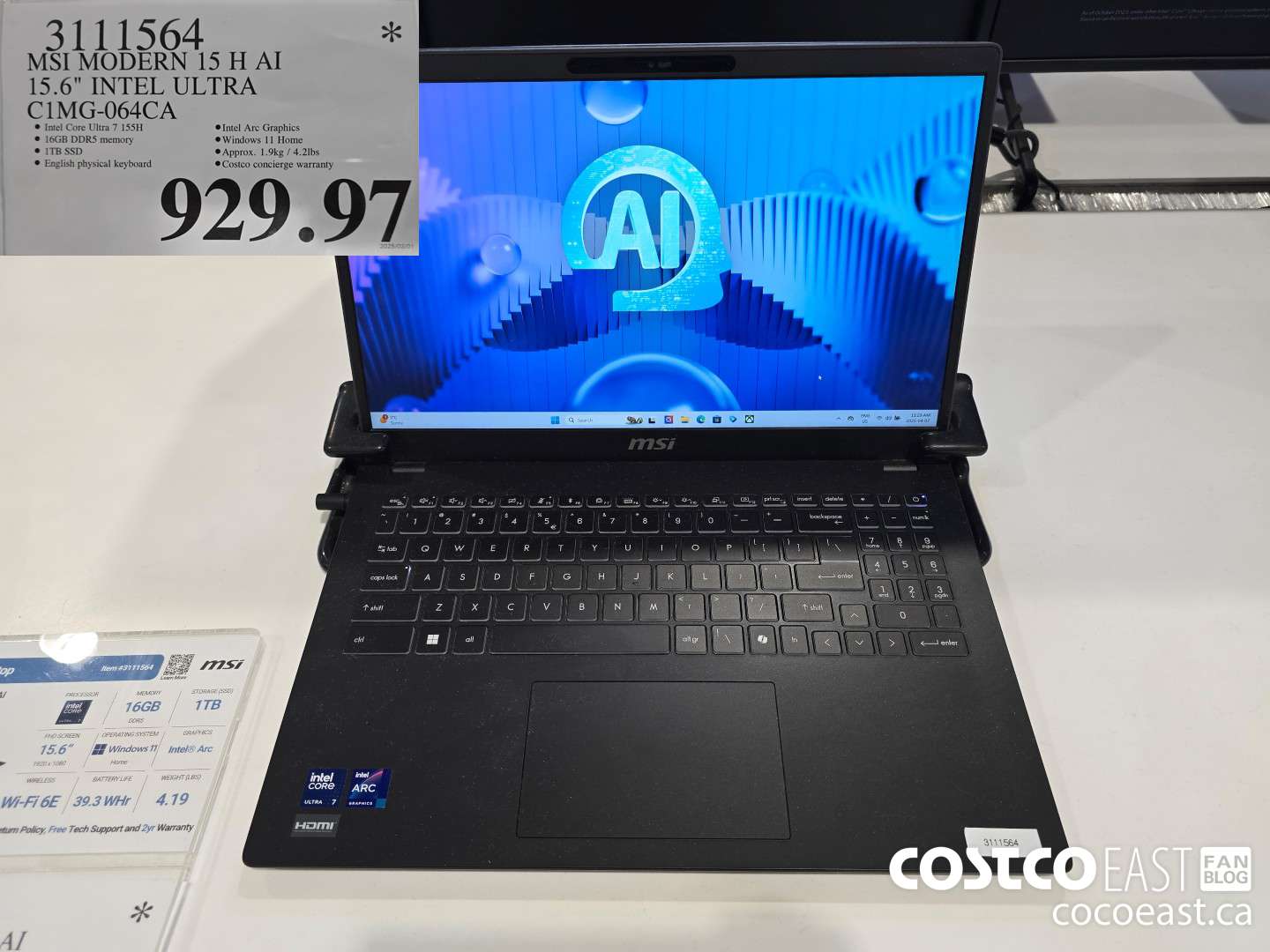 3111564 MSI MODERN 15 H Al 15.6