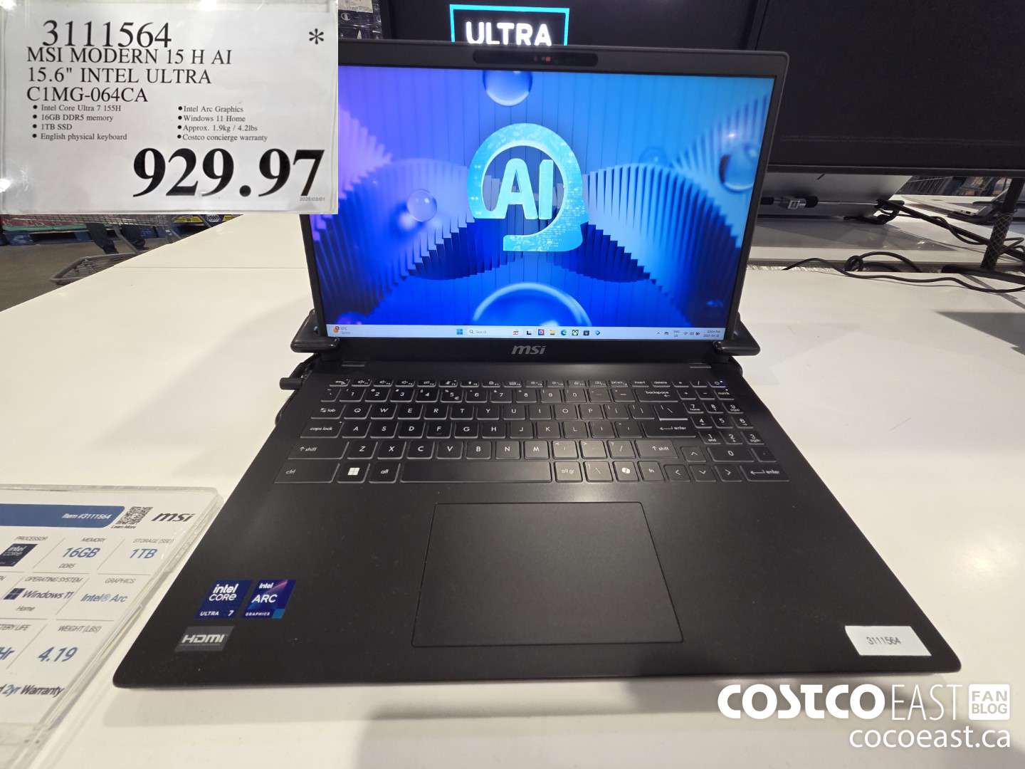 3111564 MSI MODERN 15 H Al 15.6