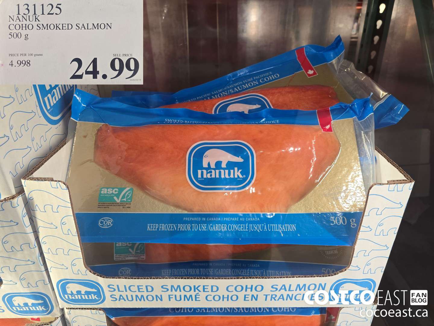 131125 NANUK COHO SMOKED SALMON 500 G $24.99